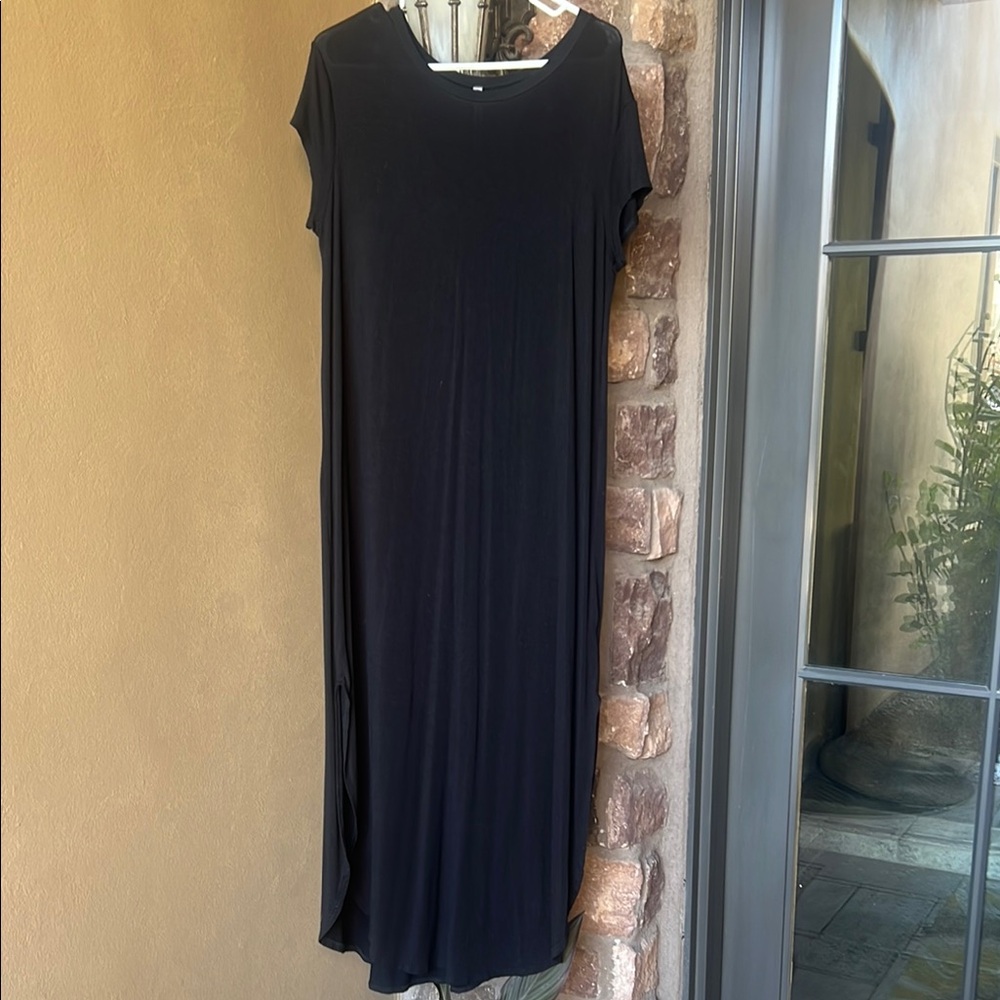 Black Tee Shirt Dress Sz: Large